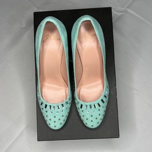 J.Crew Suede Bell Pump with Jewels 5.5 NWT